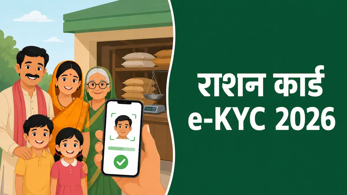 Ration Card e-KYC 2026: घर बैठे मोबाइल से राशन कार्ड की e-KYC करें