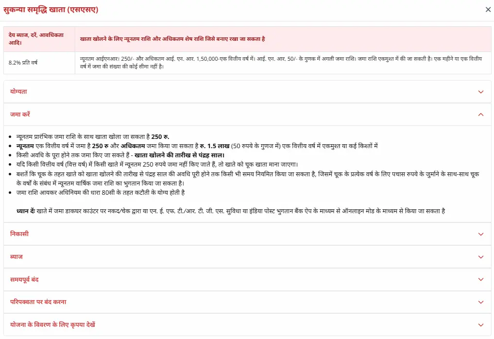 sukanya samriddhi yojana 2026 post office